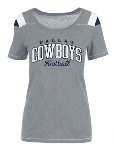 Dallas Cowboys Women's T-Shirt Peggy Scoop-Neck Grey