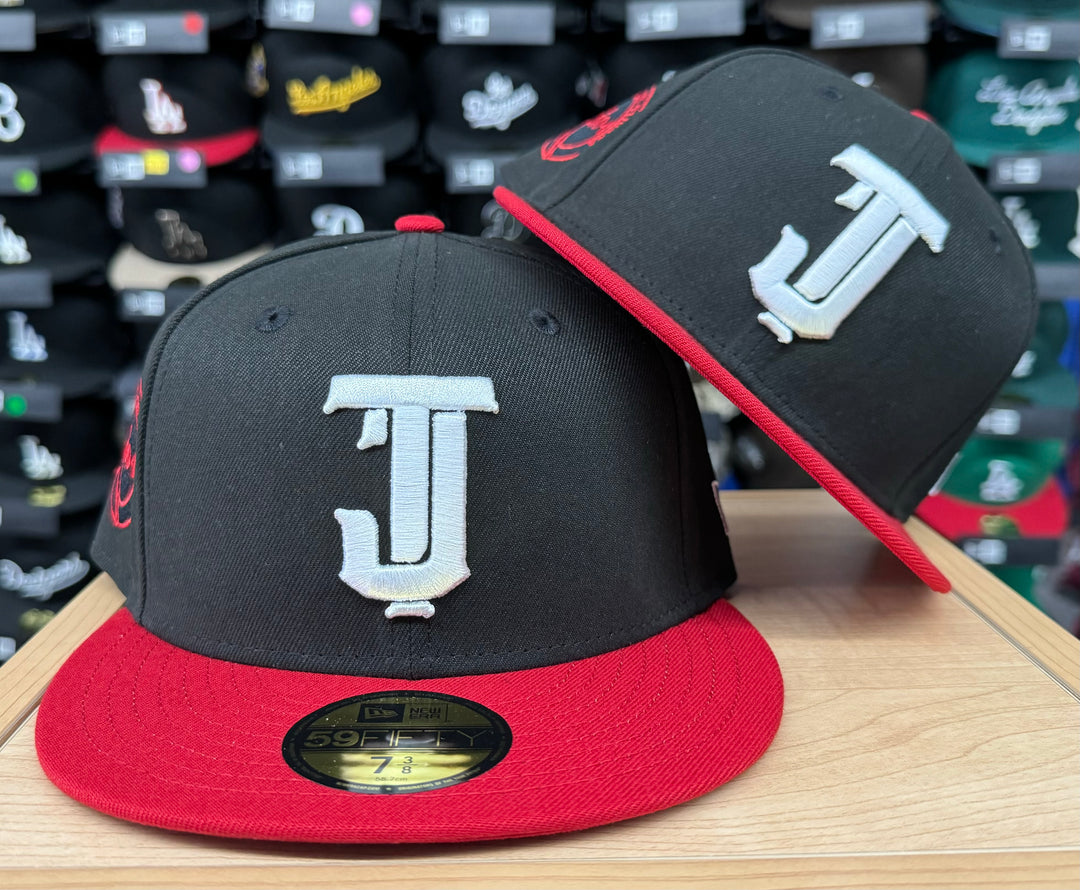Toros de Tijuana New Era 59Fifty 04 Patch Fitted Black Red Hat Cap - THE 4TH QUARTER