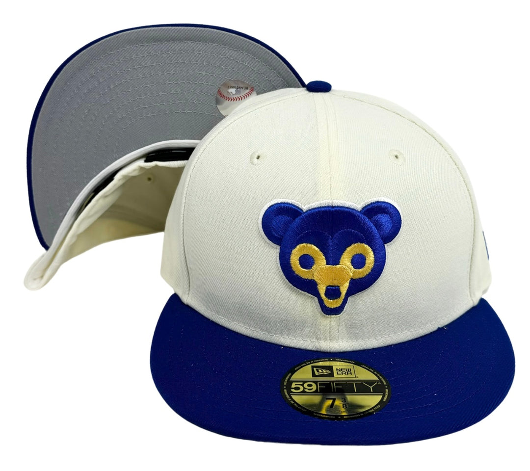 Chicago Cubs Fitted 59Fifty New Era Chrome Blue Cap Hat Grey UV - THE 4TH QUARTER