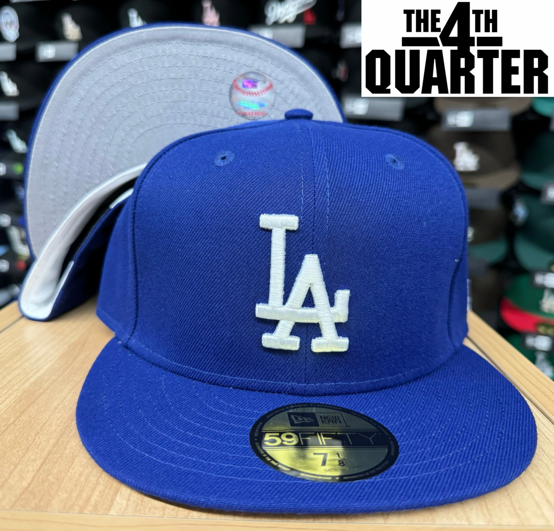 Los Angeles Dodgers Fitted 59Fifty New Era Blue Cap Hat Grey UV - THE 4TH QUARTER
