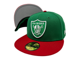 Las Vegas Raiders Fitted New Era 59Fifty Green Red Cap Hat Grey UV