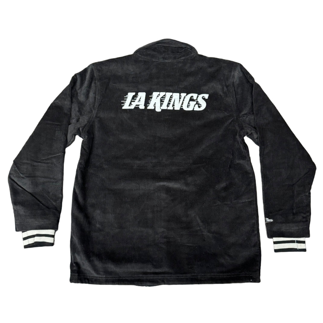 Los Angeles Kings Mens Jacket Mitchell &amp; Ness Off the Bus Corduroy Coaches Full-Snap - THE 4TH QUARTER