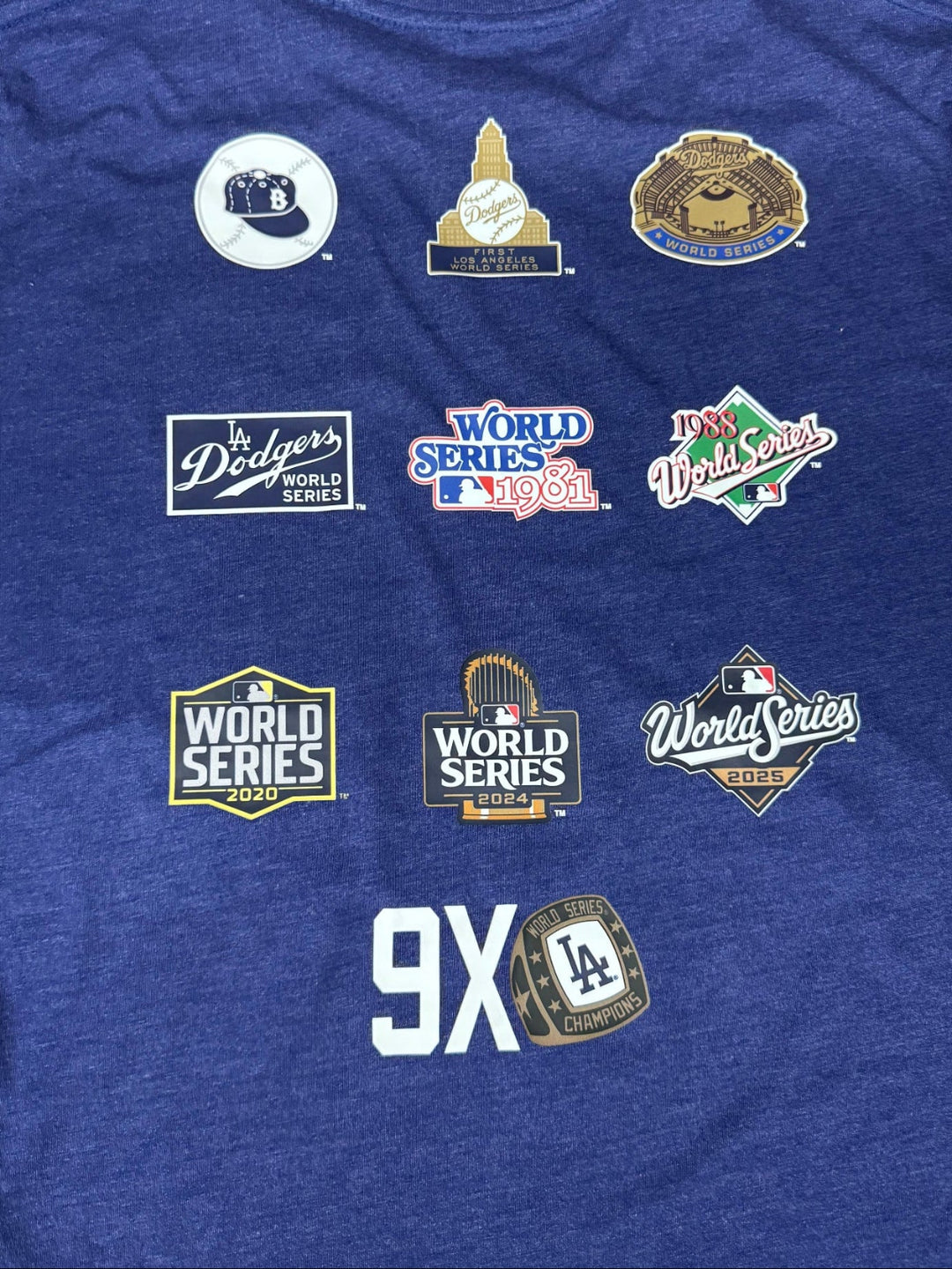 Los Angeles Dodgers Mens T-Shirt New Era 2025 World Series Heritage Tee - Blue - THE 4TH QUARTER