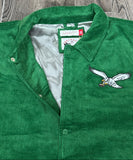 Philadelphia Eagles Mens Jacket Mitchell & Ness Off the Bus Corduroy Coaches Full-Snap