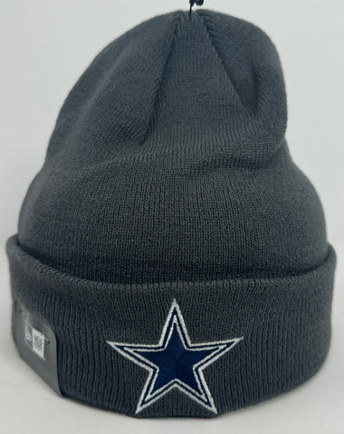 Dallas Cowboys New Era Embroidered Beanie Fold Ski Cap Charcoal