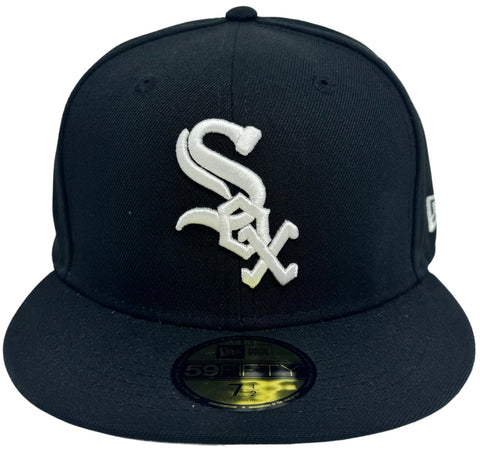 Chicago White Sox Fitted 59Fifty New Era Black Cap Hat Grey UV