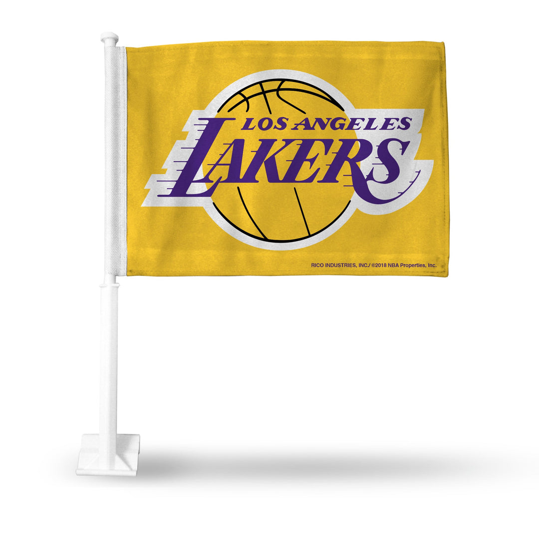 Los Angeles Lakers Double Sided Car Flag 16" x 19" Yellow - THE 4TH QUARTER