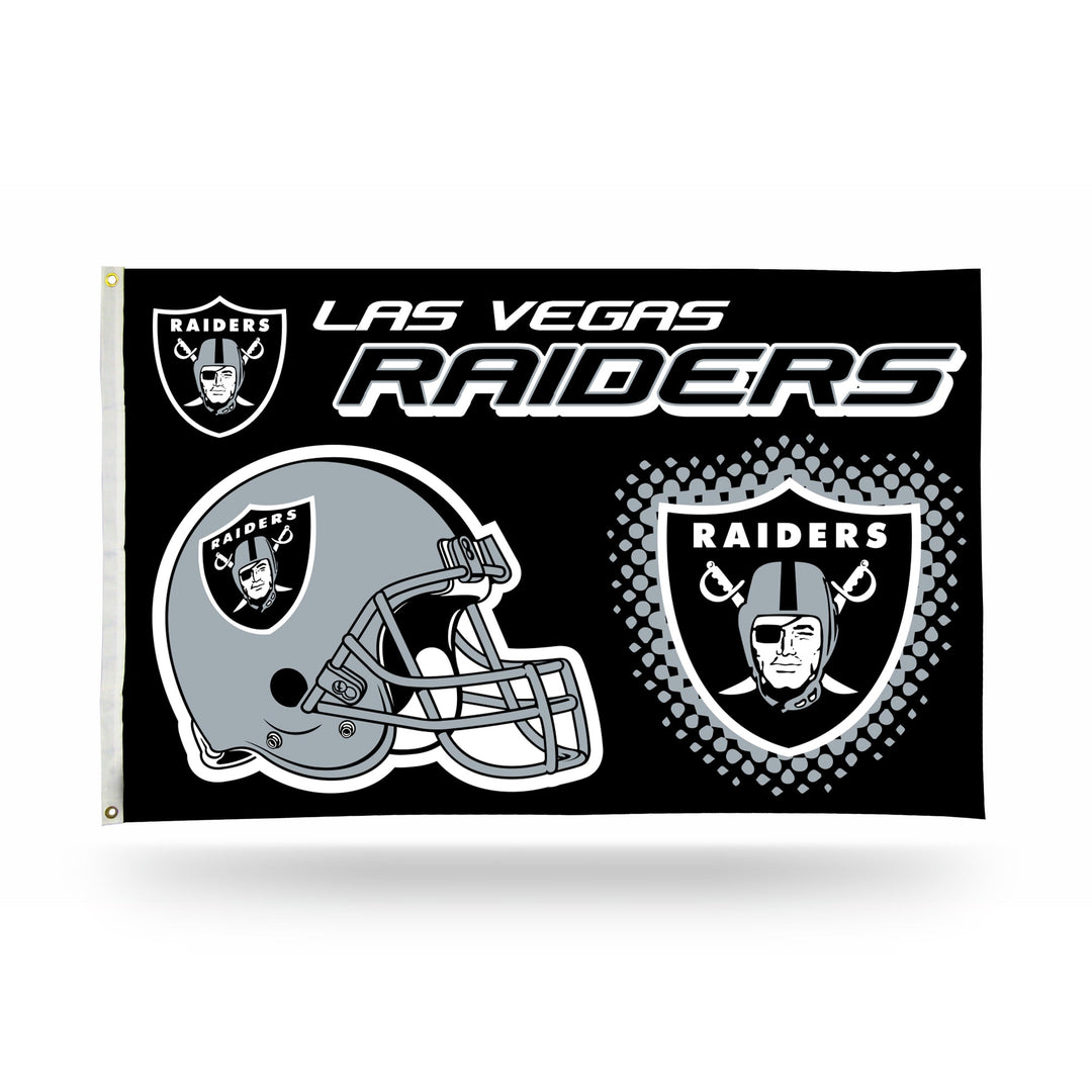 Raiders Bar Home Decor Rico 3' X 5' Helmet Banner Flag - THE 4TH QUARTER