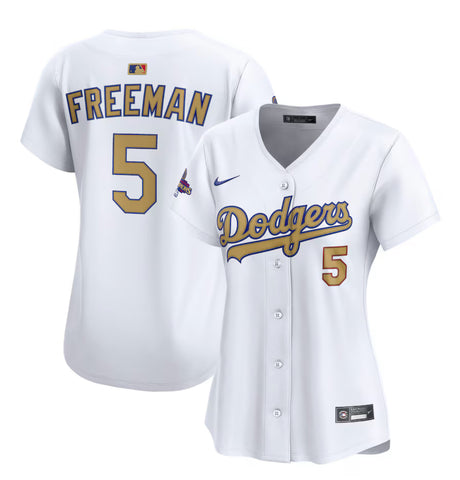 Freddie Freeman Los Angeles Dodgers Women's 2025 Gold Collection Limited Jersey - White