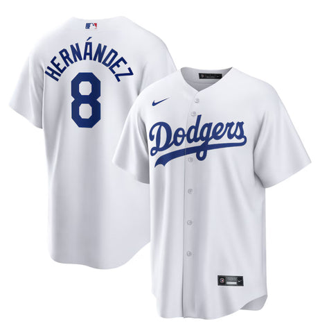 Los Angeles Dodgers Nike Mens Replica Jersey #8 Kike Hernandez White - THE 4TH QUARTER
