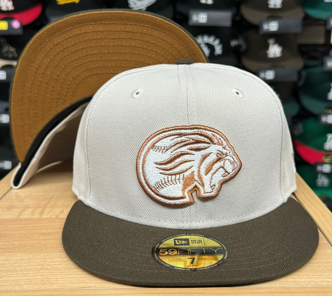 Leones de Yucatan Fitted New Era 59Fifty Stone Brown Hat Peanut UV - THE 4TH QUARTER