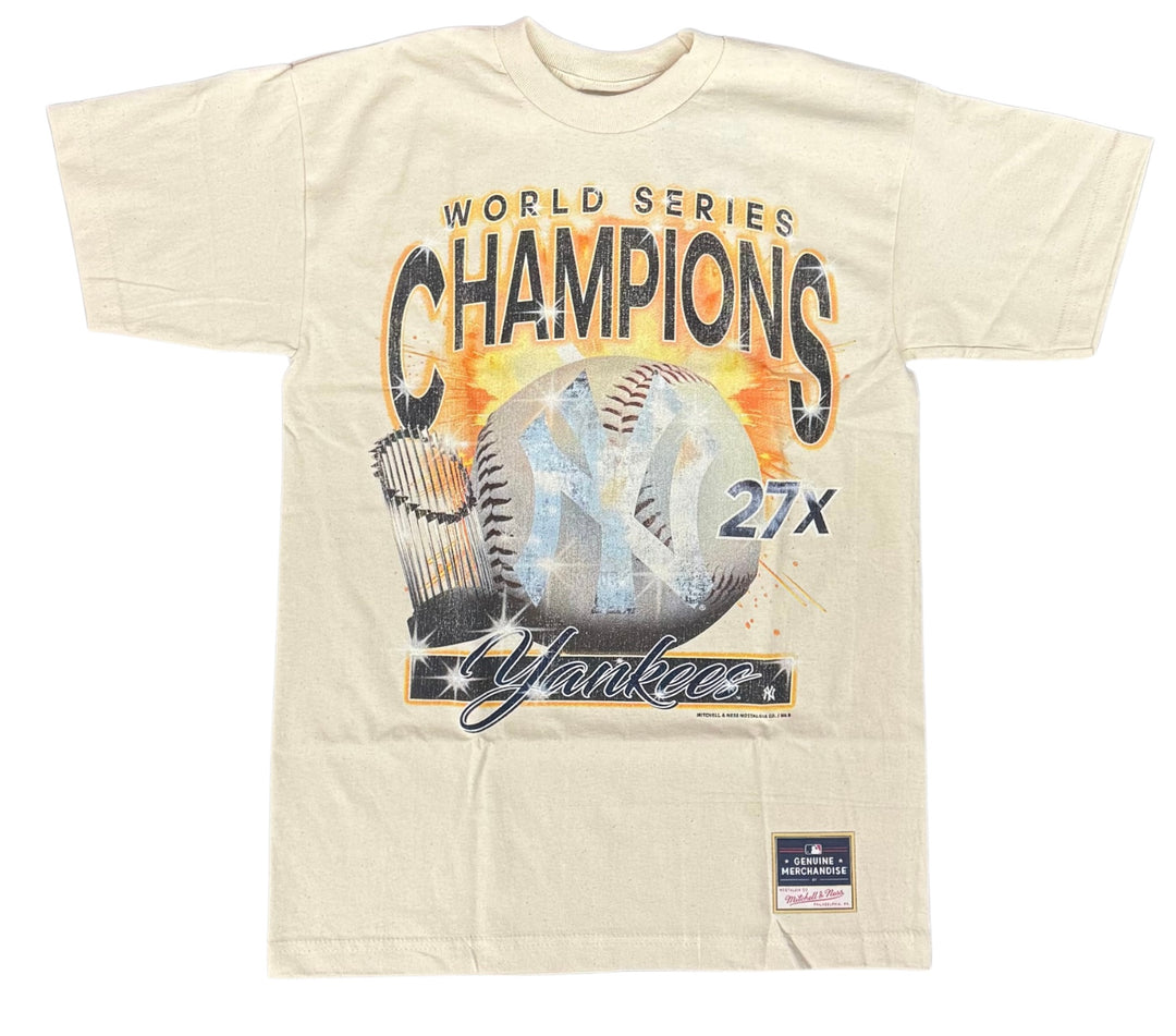 New York Yankees Mens T-Shirt Mitchell & Ness Boom Natural Graphic Tee - THE 4TH QUARTER