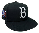 Brooklyn Dodgers Fitted New Era 59Fifty Jackie Robinson 42 Black Cap Hat Green UV