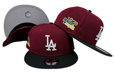 Los Angeles Dodgers Snapback New Era 9Fifty 1981 World Series Burgundy Black Cap Hat Grey UV