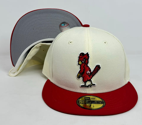 St. Louis Cardinals Fitted 59Fifty New Era Chrome Red Cap Hat Grey UV