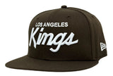 Los Angeles Kings Fitted New Era 59Fifty Script Cap Hat Brown
