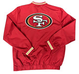 San Francisco 49ers Mens Jacket G-III Pullover Script V-Neck Pullover Windbreaker