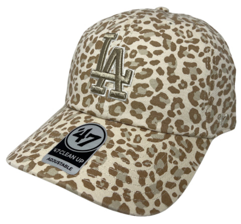 Los Angeles Dodgers Strapback '47 Brand Clean Up Panthera Tan Natural Cap Hat