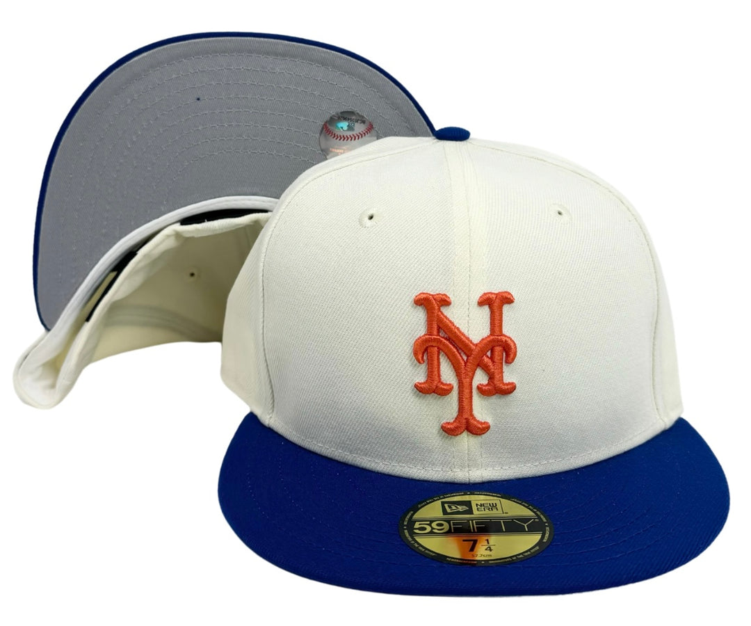 New York Mets Fitted 59Fifty New Era Chrome Blue Cap Hat Grey UV - THE 4TH QUARTER