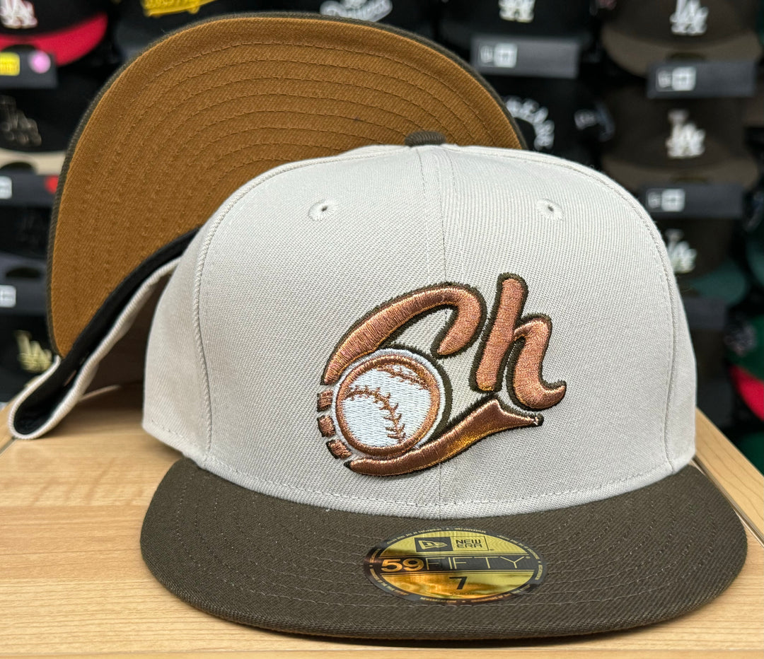 Charros de Jalisco Fitted New Era 59Fifty Stone Brown Hat Peanut UV - THE 4TH QUARTER