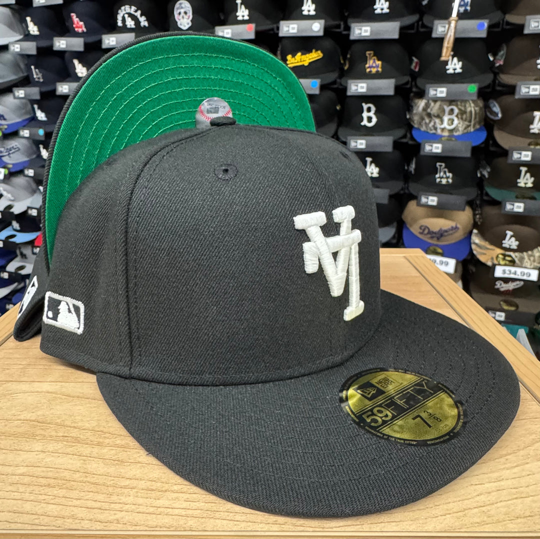 Los Angeles Dodgers Fitted New Era 59FIFTY Upside Down Black White MLB Cap Hat Green UV - THE 4TH QUARTER