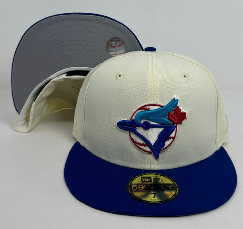 Toronto Blue Jays Fitted 59Fifty New Era Chrome Blue Cap Hat Grey UV