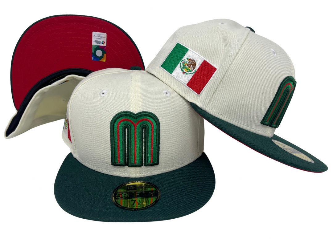 Mexico Fitted New Era 59FIFTY WBC Chrome Green Hat Cap Red UV - THE 4TH QUARTER