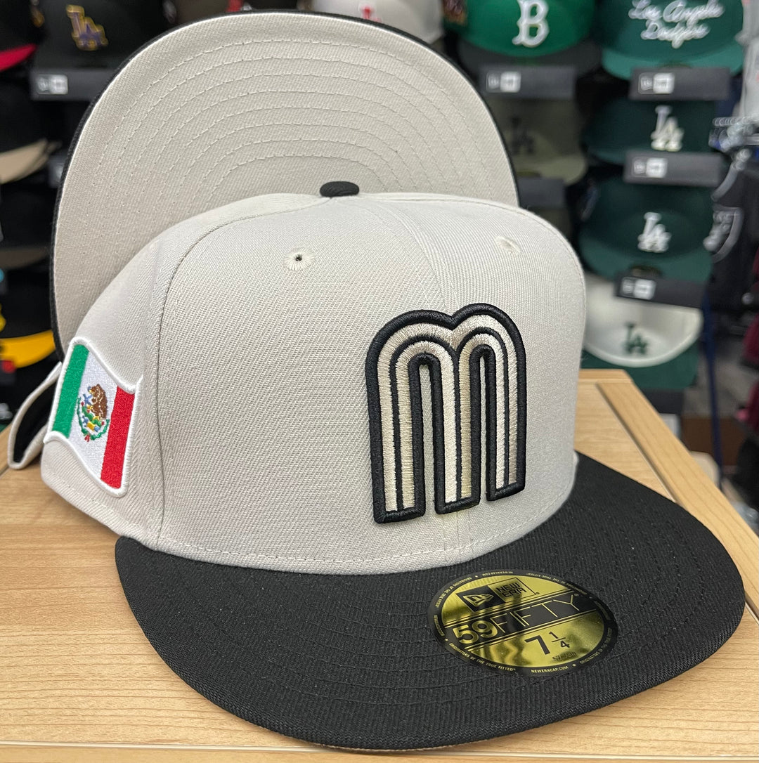 Mexico Fitted New Era 59FIFTY Stone Black Hat Cap Stone UV - THE 4TH QUARTER
