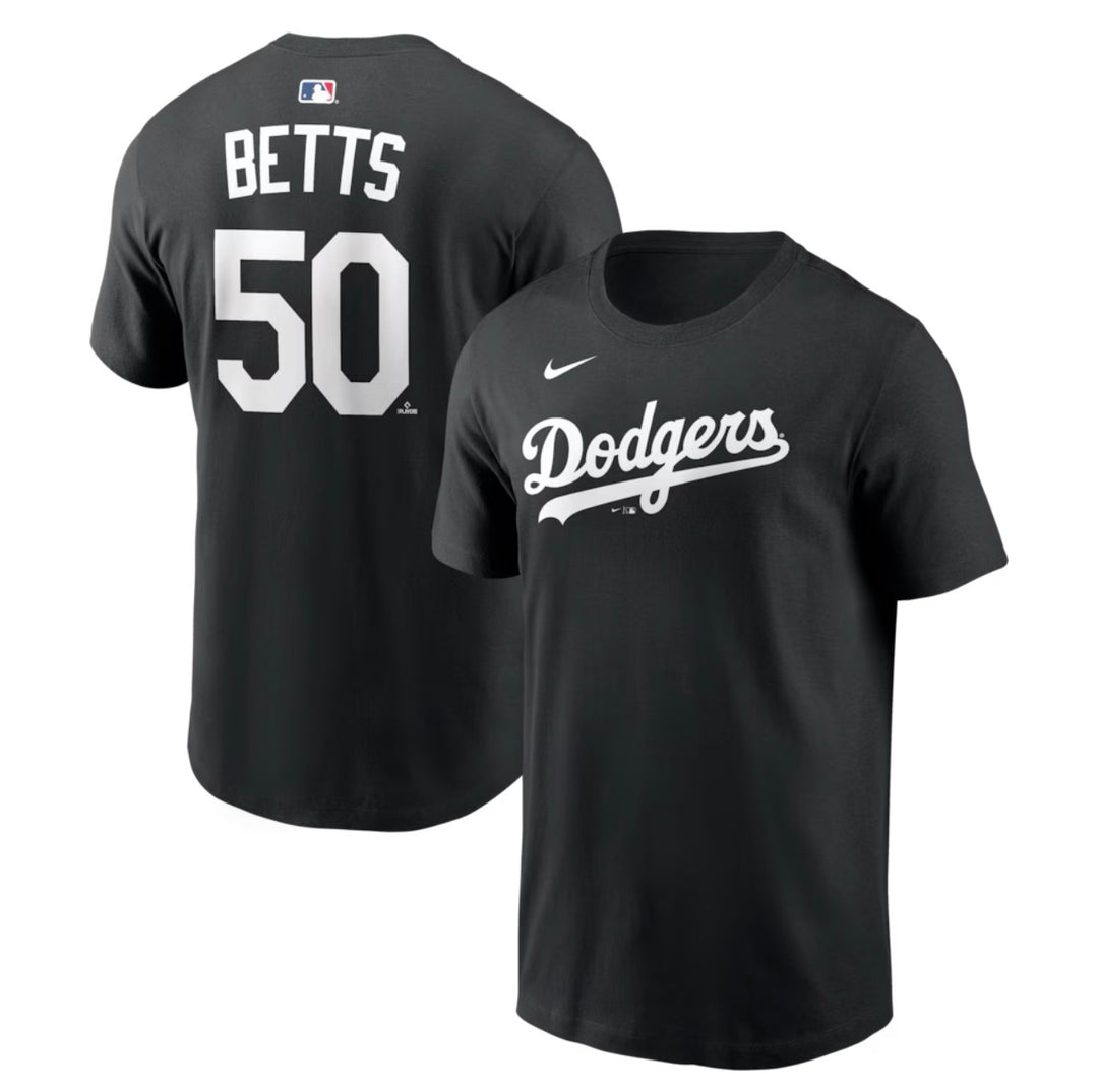 Mookie Betts Los Angeles Dodgers Name & Number T-Shirt - Black - THE 4TH QUARTER