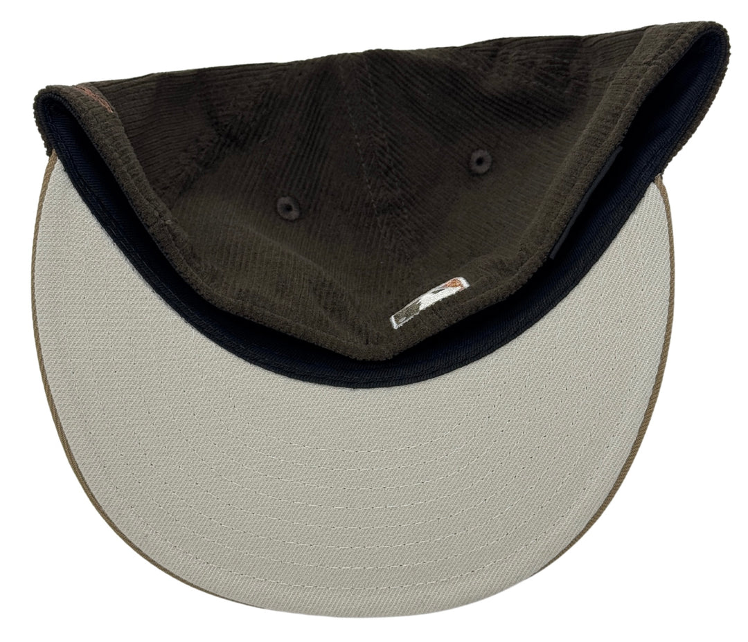 Los Angeles Dodgers Fitted New Era 59Fifty 2024 WS Brown Corduroy Khaki Cap Hat Grey UV - THE 4TH QUARTER