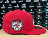 Diablos Rojos Del Mexico New Era 59Fifty Mascot Patch Red Fitted Hat Cap Black UV