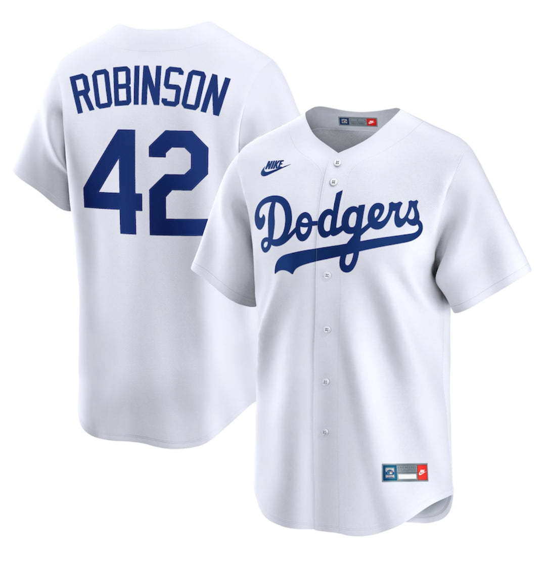 Jackie Robinson Brooklyn Dodgers Throwback Cooperstown Collection Limited Jersey - White - THE 4TH QUARTER