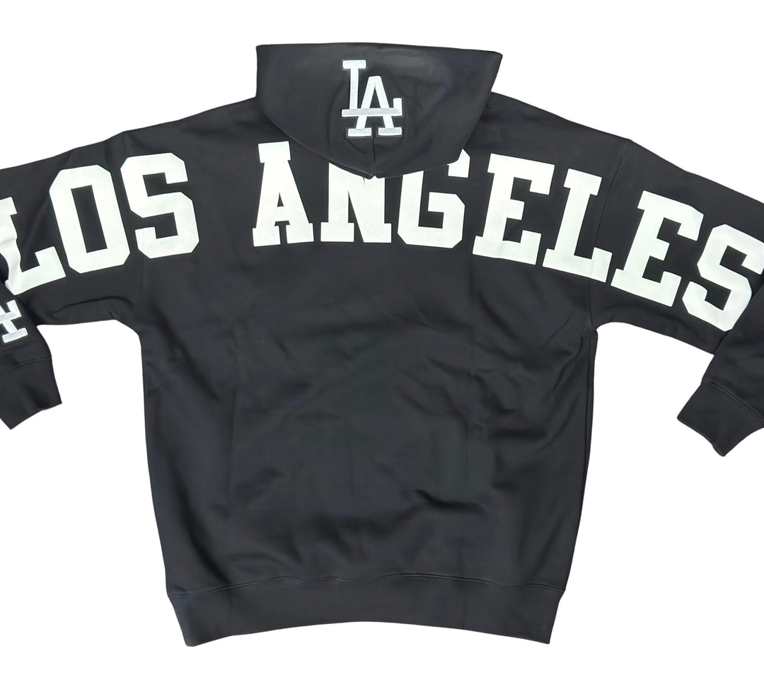 Los Angeles Dodgers Mens Sweatshirt Pro Standard Wingspan Black White Hoodie - THE 4TH QUARTER