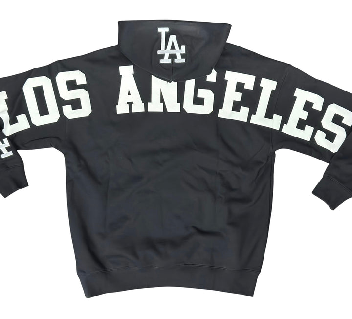 Los Angeles Dodgers Mens Sweatshirt Pro Standard Wingspan Black White Hoodie - THE 4TH QUARTER