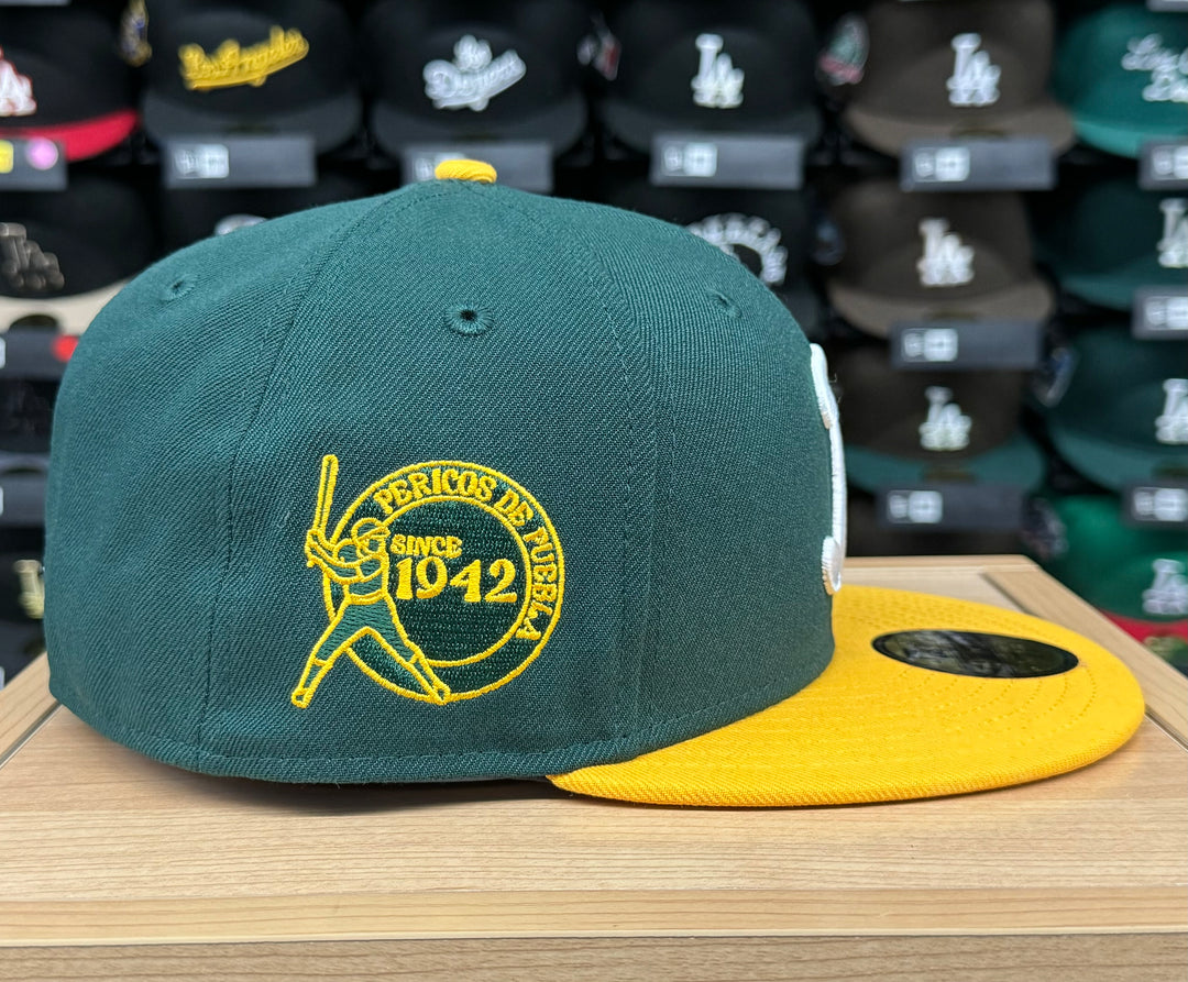 Pericos de Puebla New Era 59Fifty 42 Patch Fitted Green Yellow Hat Cap Black UV - THE 4TH QUARTER