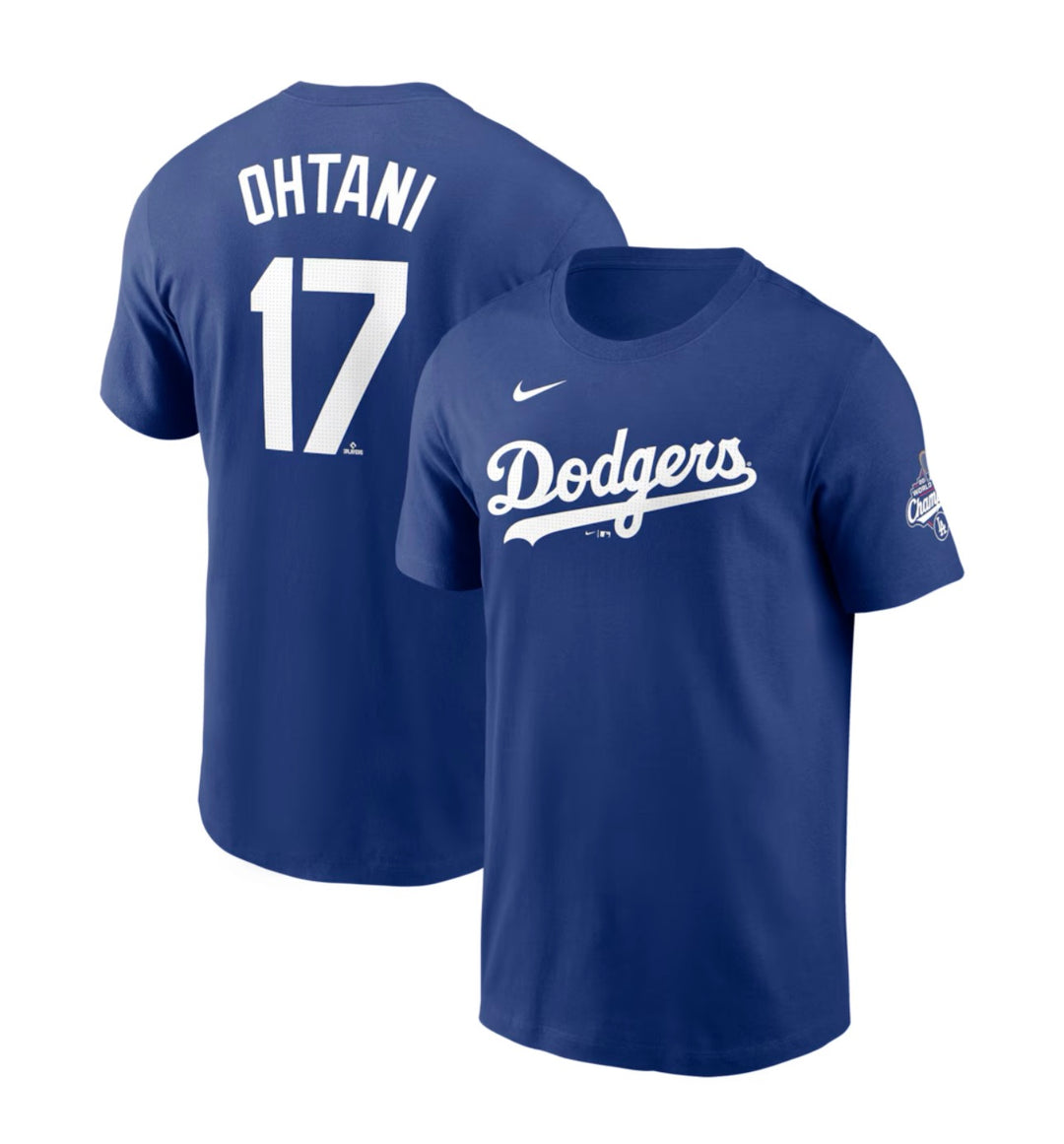 Shohei Ohtani Los Angeles Dodgers 2025 World Series Champions Name & Number T-Shirt - Royal - THE 4TH QUARTER