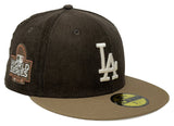 Los Angeles Dodgers Fitted New Era 59Fifty 2024 WS Brown Corduroy Khaki Cap Hat Grey UV
