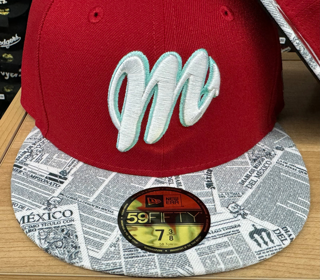 Diablos Rojos Del Mexico New Era 59Fifty Fitted Hat Cap Red News Black UV - THE 4TH QUARTER