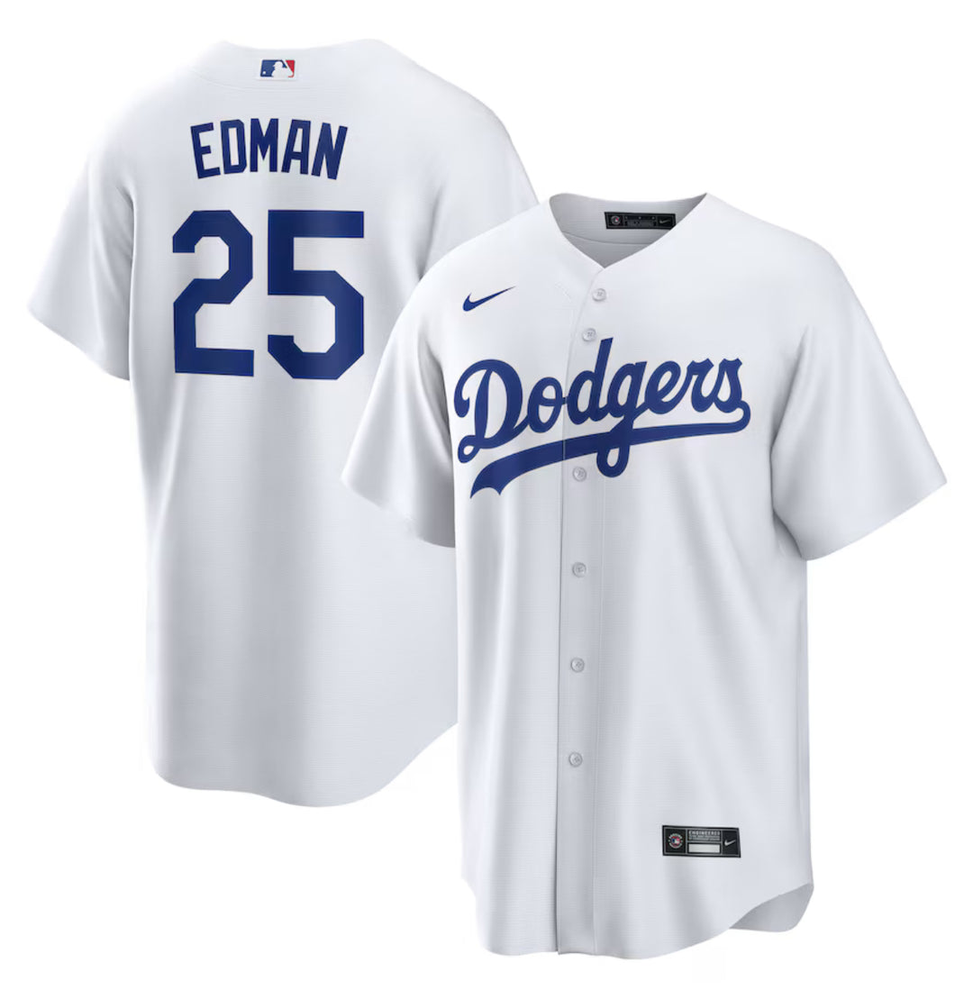 Tommy Edman Los Angeles Dodgers Home Replica Jersey - White - THE 4TH QUARTER