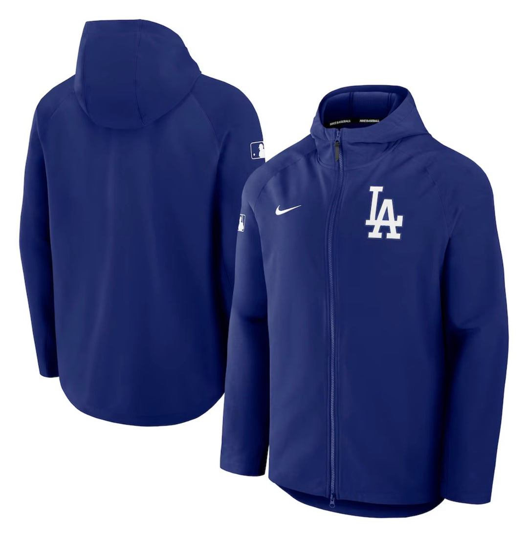 Los Angeles Dodgers Authentic Collection Raglan Performance Full-Zip Jacket - Royal - THE 4TH QUARTER