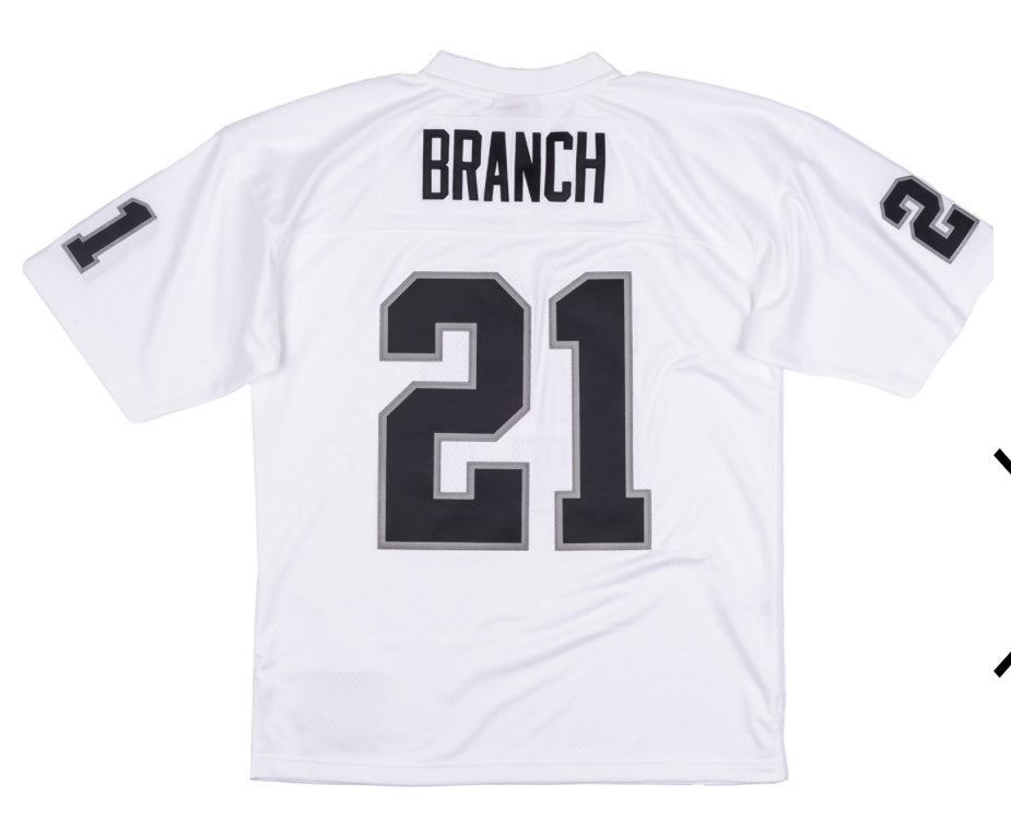 Los Angeles Raiders Mens Jersey Mitchell & Ness #21 Cliff Branch 1980 Legacy White - THE 4TH QUARTER