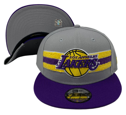 Los Angeles Lakers Snapback New Era 9Fifty Band Grey Purple Cap Hat