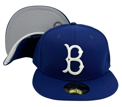 Brooklyn Dodgers Fitted 59Fifty New Era Blue Cap Hat Grey UV