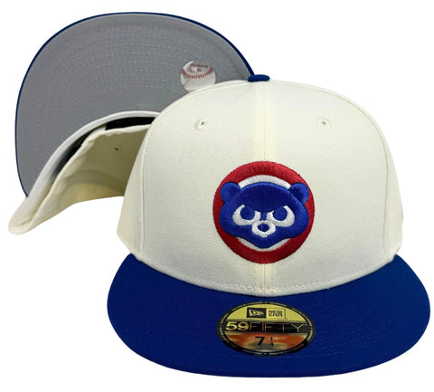 Chicago Cubs Fitted 59Fifty New Era Chrome Blue Cap Hat Grey UV