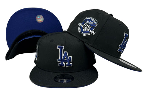 Los Angeles Dodgers Snapback New Era 9Fifty 50th Anniversary Black Cap Hat Blue UV