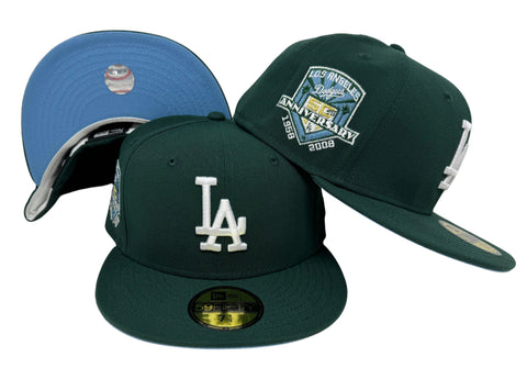Dodgers Fitted New Era 59Fifty Sky 50th Green Hat Cap Icy UV