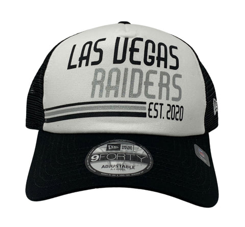 Las Vegas Raiders Snapback New Era 9Forty Stacked A-Frame Trucker Black Cap Hat