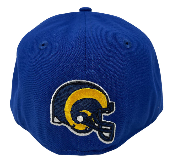 Los Angeles Rams Fitted New Era 59Fifty Script Blue Cap Hat Grey UV - THE 4TH QUARTER