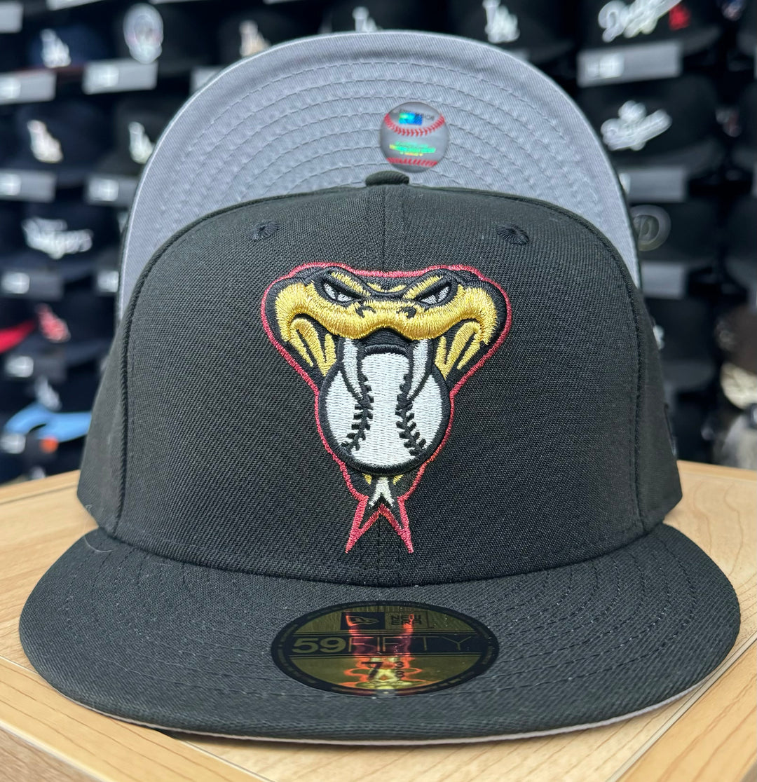Arizona Diamondbacks Fitted New Era 59Fifty Black Cap Hat Grey UV - THE 4TH QUARTER