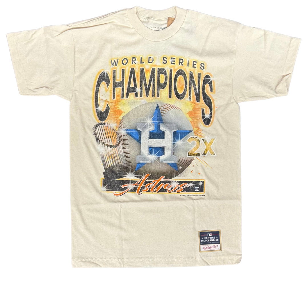 Houston Astros Mens T-Shirt Mitchell & Ness Boom Natural Graphic Tee - THE 4TH QUARTER